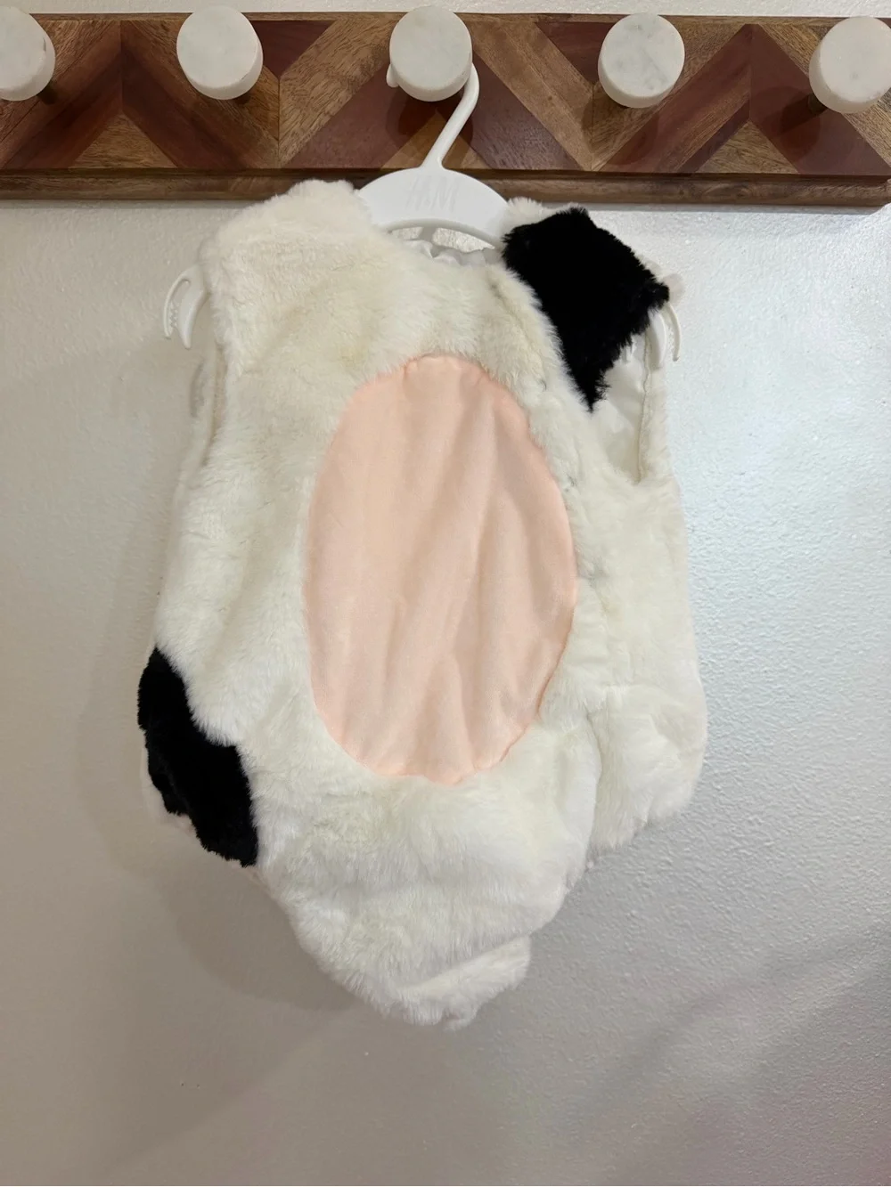 Pottery Barn Baby Plush Cow Halloween Costume - Cream & Black 12-24m